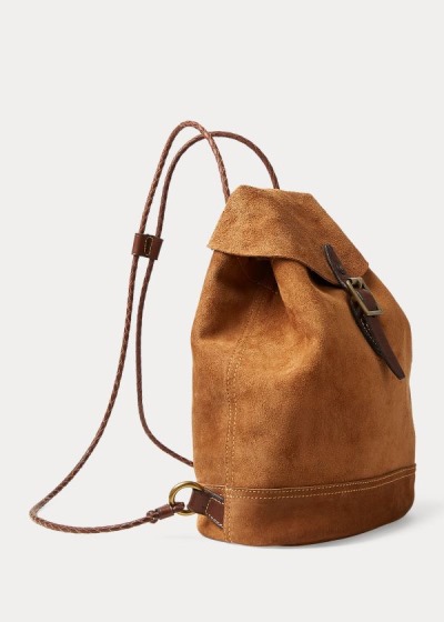 Women's Ralph Lauren Roughout Leather Backpack | 785694XVZ